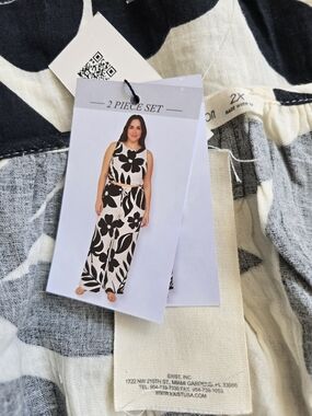 2-Piece Floral Set in Black & Cream